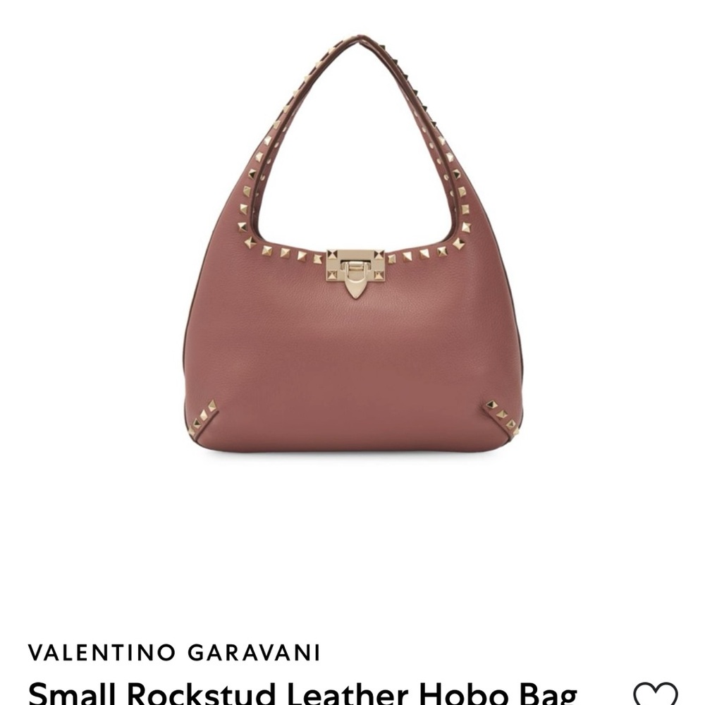 Authentic Valentino Garavani Dark Pink Leather Hobo Bag Small